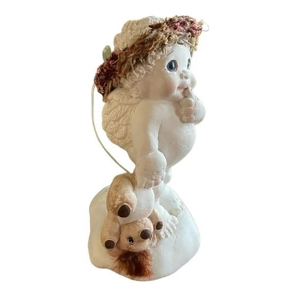 Vintage 1995 Dreamsicle “Nite Nite” cherub with Teddy bear 4” tall. - Picture 3 of 7